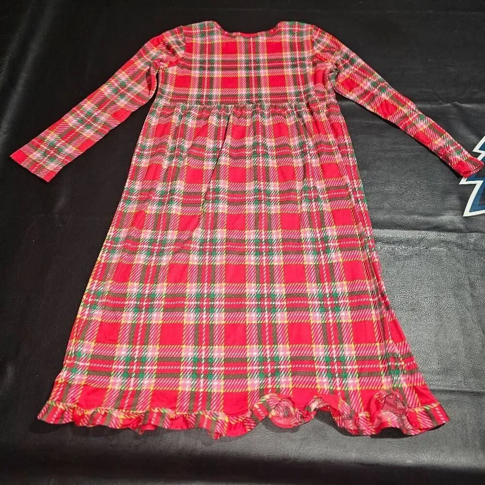 Hanna‎ Andersson Girls Red Green Plaid Nightgown 140 10 Christmas